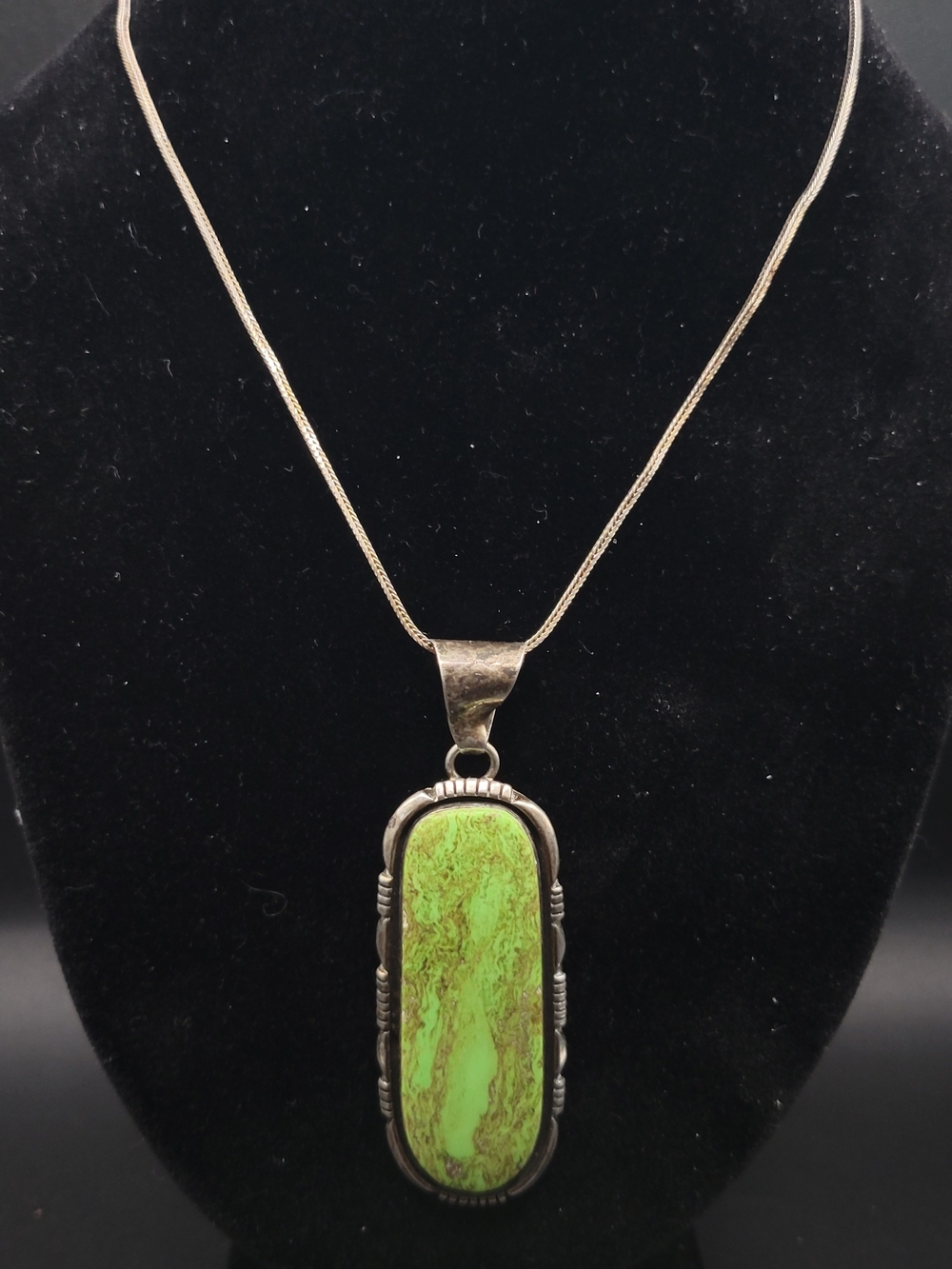 Joe Delgarito Gaspieite Pendant On Sterling
